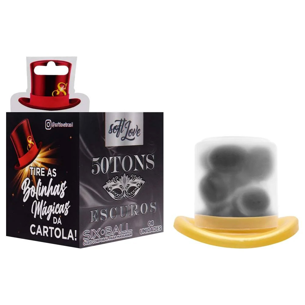 Six Ball 50Tons Escuros Bolinha 6 Unidades Soft Love